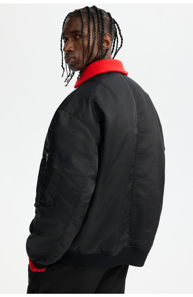 H&M Padded Bomber Jacket, Alternate, color, Black