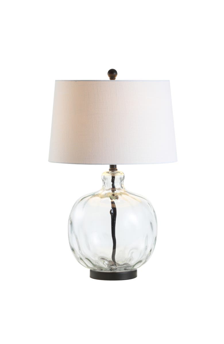 JONATHAN Y Rae 26.5" Glass/Metal LED Table Lamp, Clear/Black, Main, color, Clear/Black