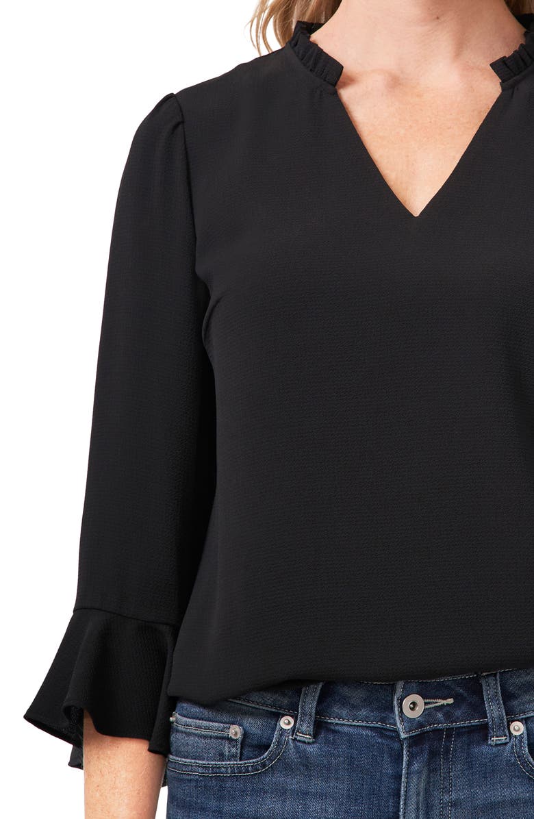 CeCe Ruffle Cuff Crepe Top, Alternate, color, 