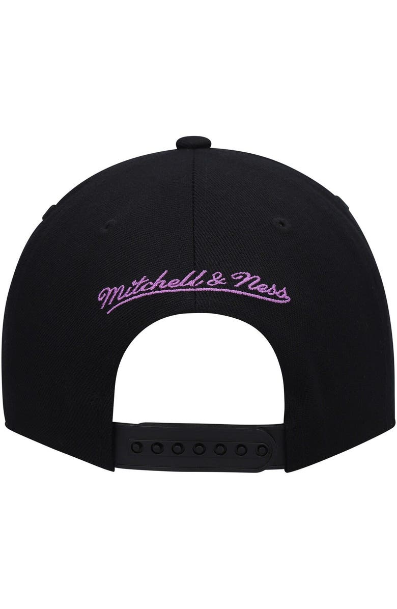 Mitchell & Ness Men's Mitchell & Ness  Black/White Los Angeles Lakers Hardwood Classics Wear Away Visor Snapback Hat, Alternate, color, 