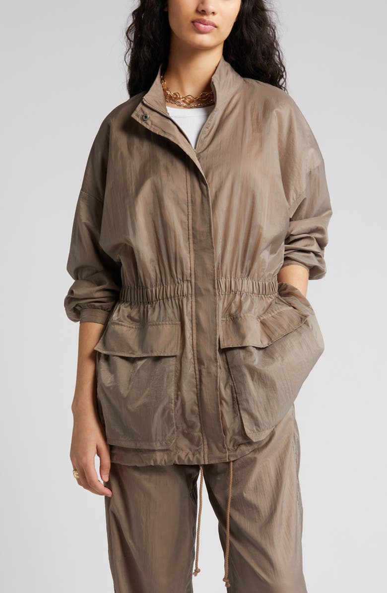 Open Edit Drawstring Waist Oversize Jacket, Alternate, color, 