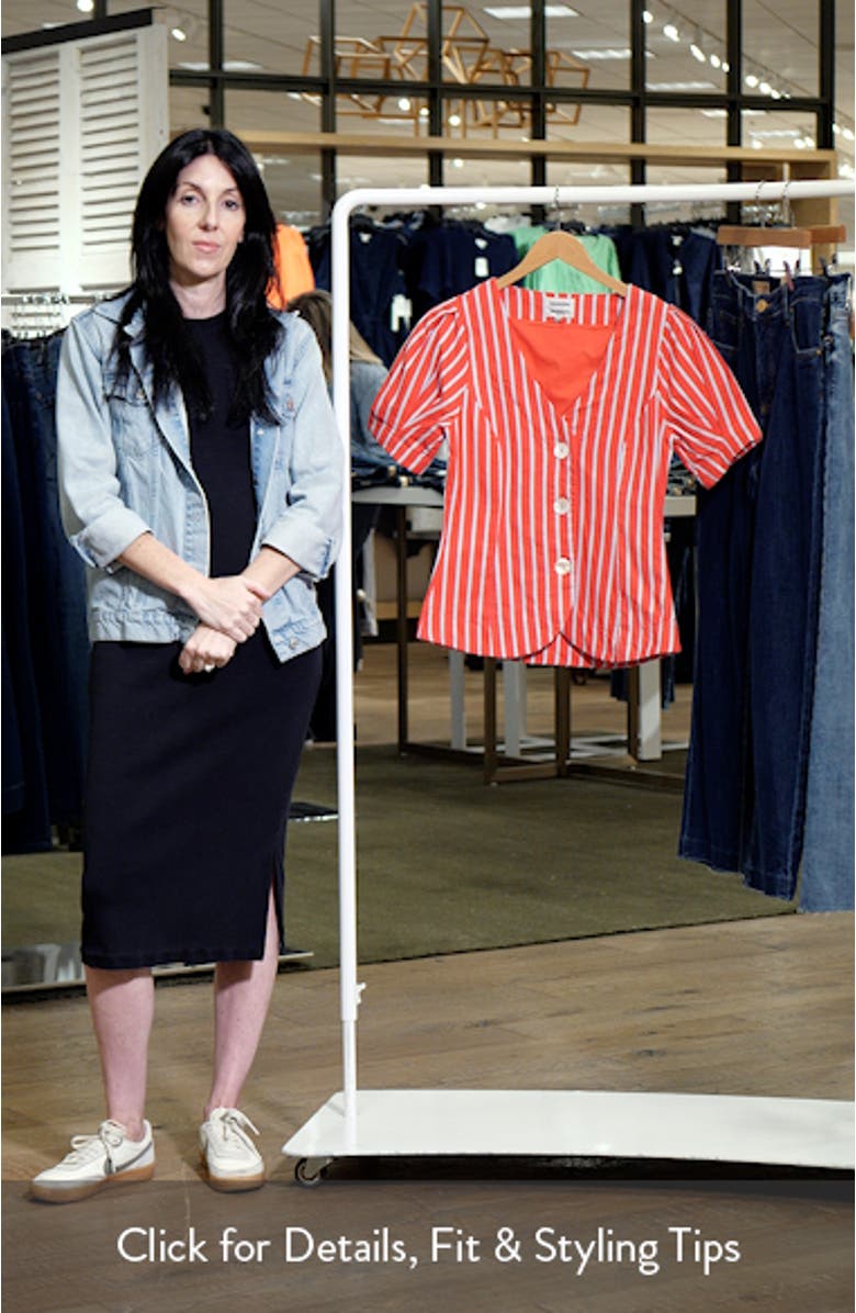 Stripe Organic Cotton & Linen Button-Up Top, sales video thumbnail