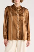ELIE ELIE TAHARI Stripe Satin Button-Up Shirt