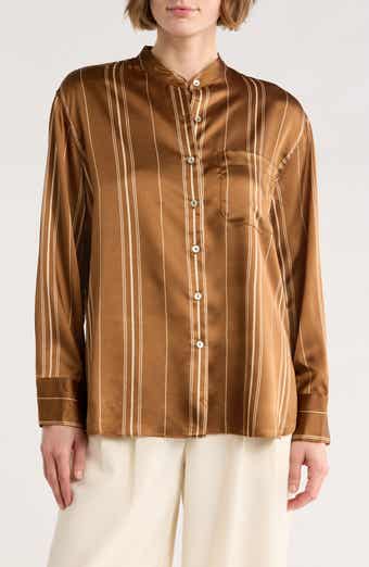 ELIE ELIE TAHARI Stripe Satin Button-Up Shirt