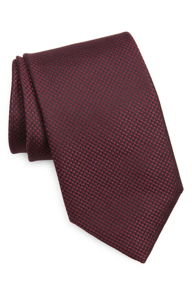 TOM FORD Houndstooth Check Mulberry Silk Tie, Main, color,