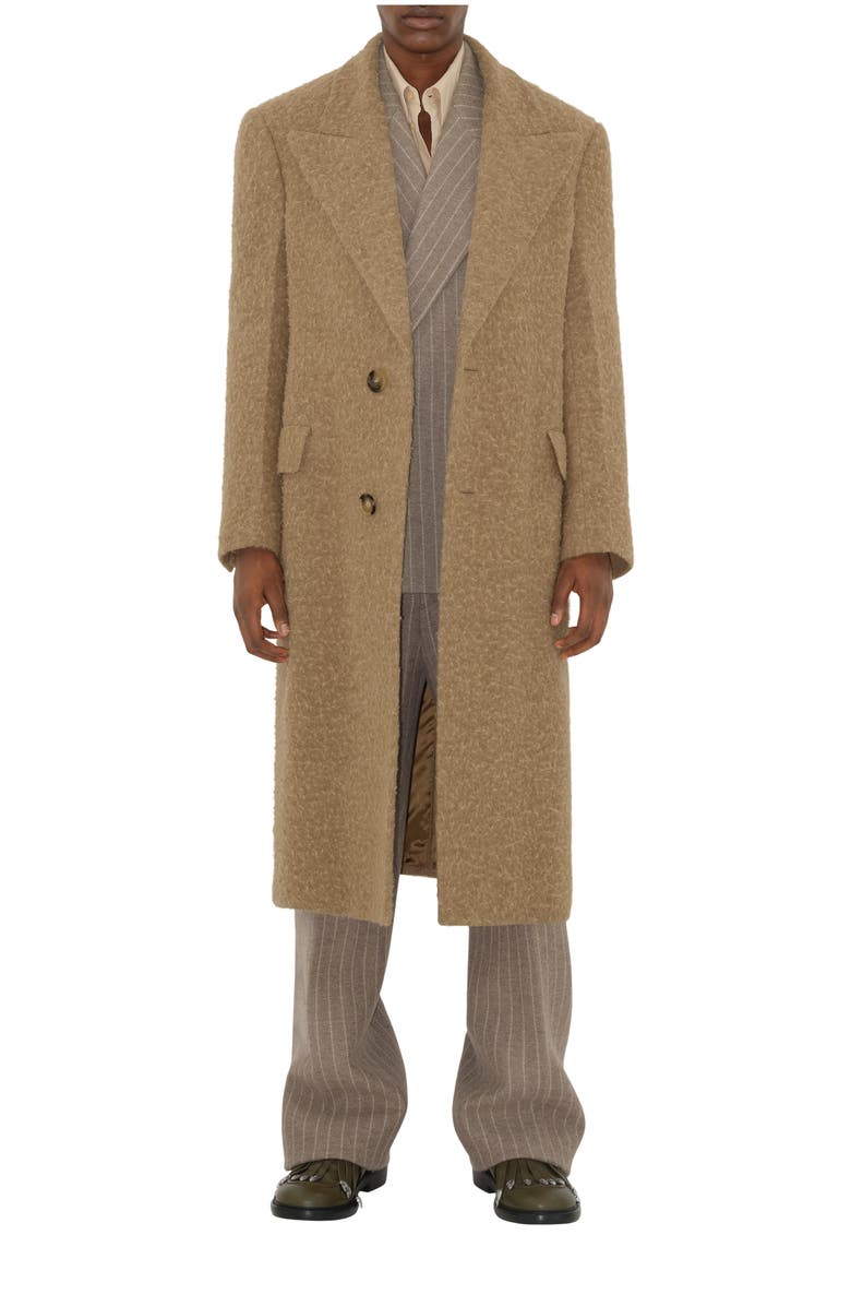 Burberry Linen Wool Blend Tailored Coat, Main, color,