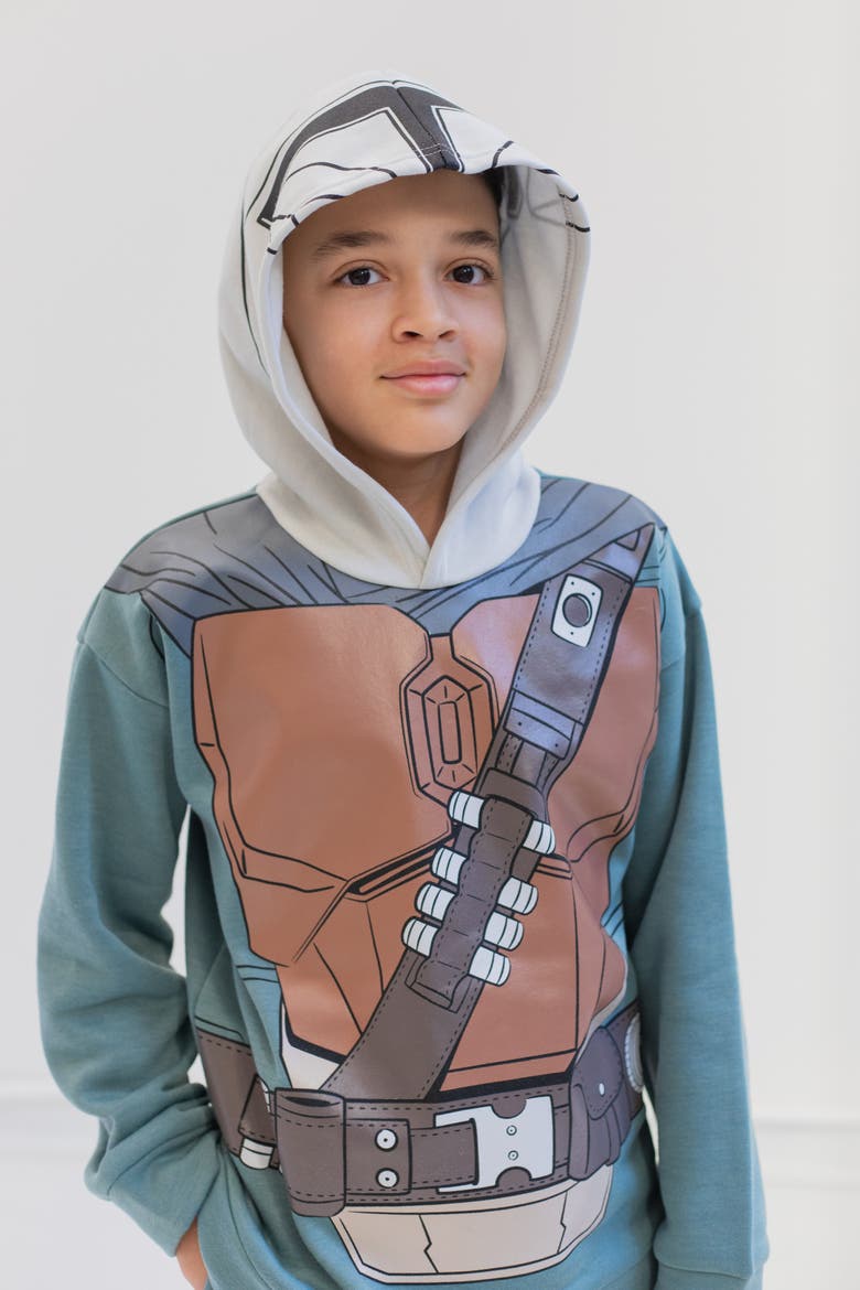 Fleece Hoodie And Pants Set, Alternate, color, Mandalorian Grey