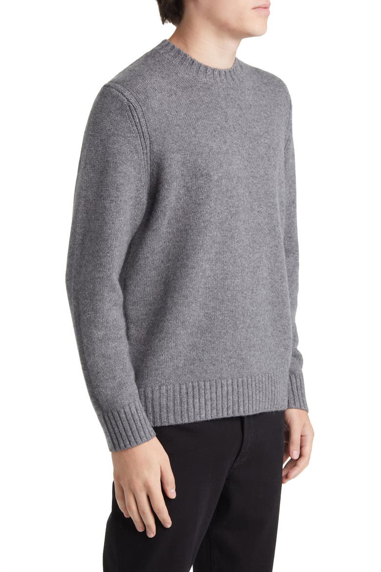 Relaxed Fit Wool & Cashmere Sweater, Alternate, color, MEDIUM HEATHER GREY