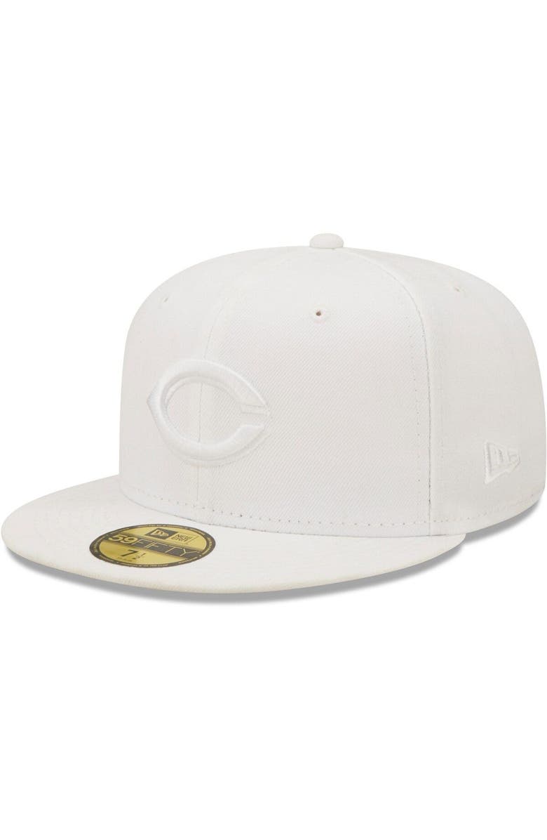 New Era Men's New Era Cincinnati Reds White on White 59FIFTY Fitted Hat, Main, color, 