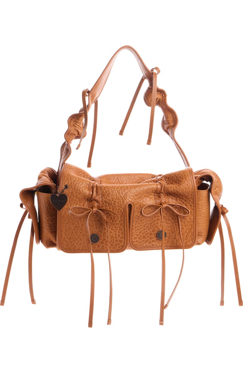 Acne Studios Multipocket Big Grainy Leather Shoulder Bag, Main, color, Chocolate Brown