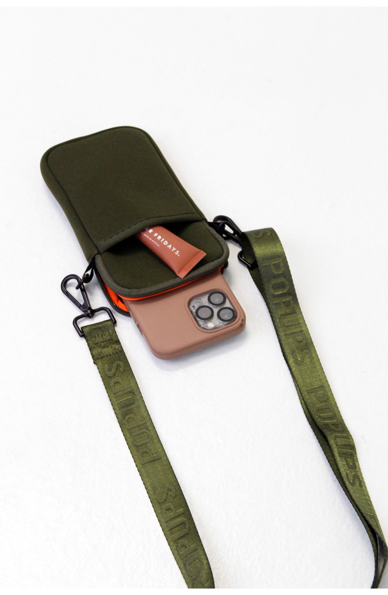 Water Resistant Phone Crossbody Bag, Alternate, color, GREEN