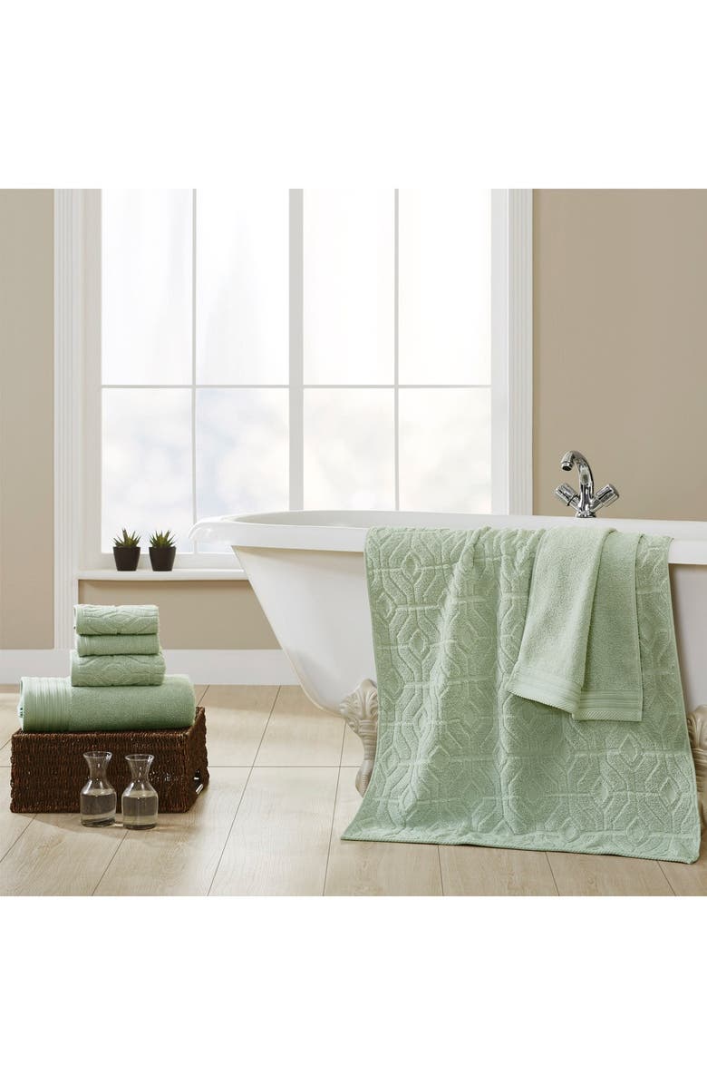 Modern Threads Soft Rib Quick Dry 6-Piece Towel Set, Alternate, color, Seafoam Green