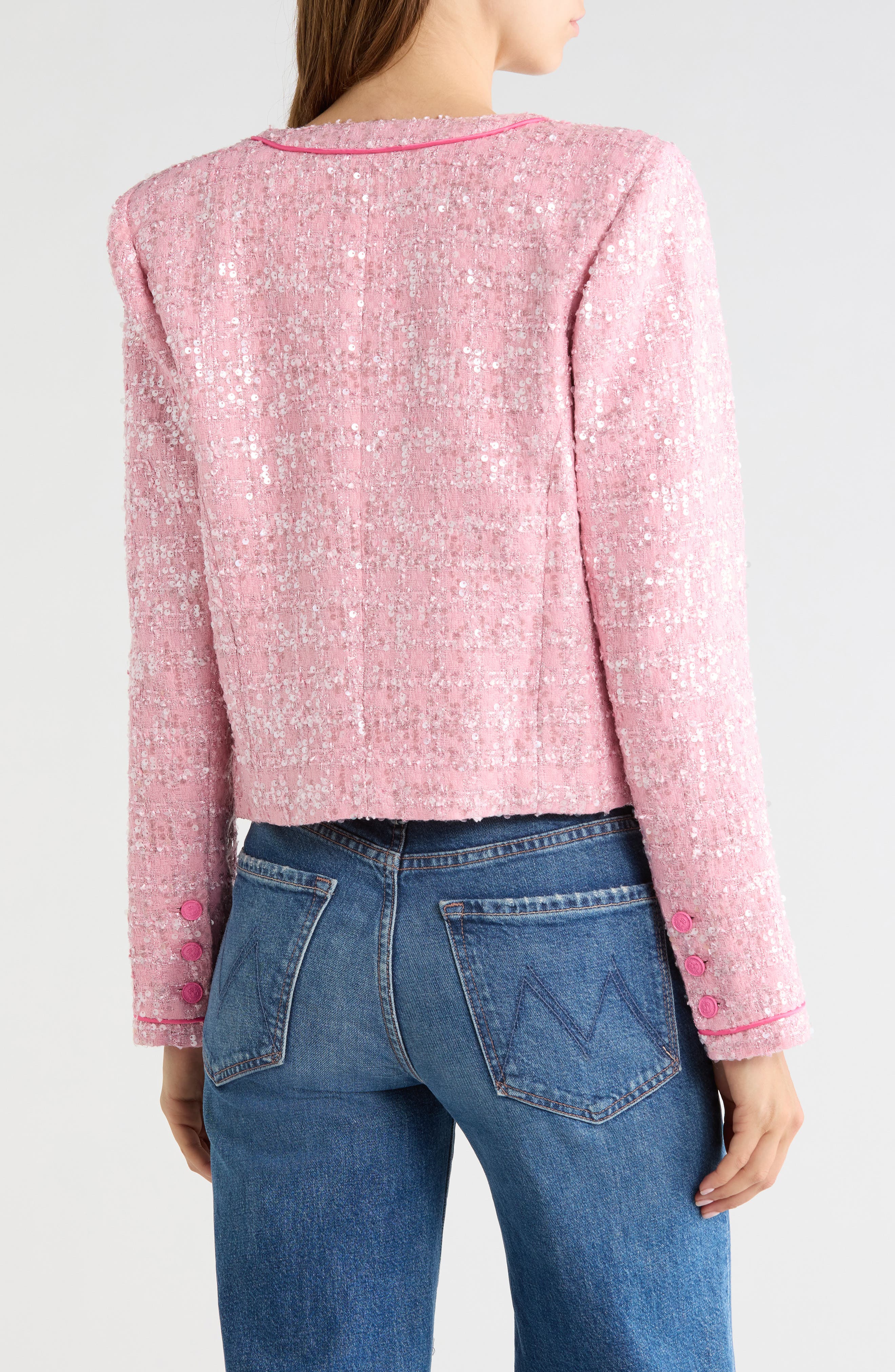 L'AGENCE Niko Bracelet Sleeve Tweed Jacket (Women) | Nordstromrack