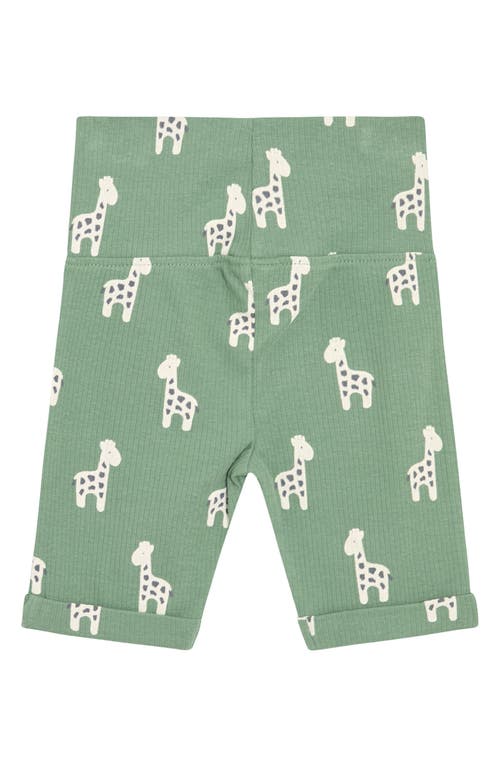 Jojo Maman Bébé Jojo Maman Bebe Giraffe Print Ribbed Bodysuit & Shorts Set In Green
