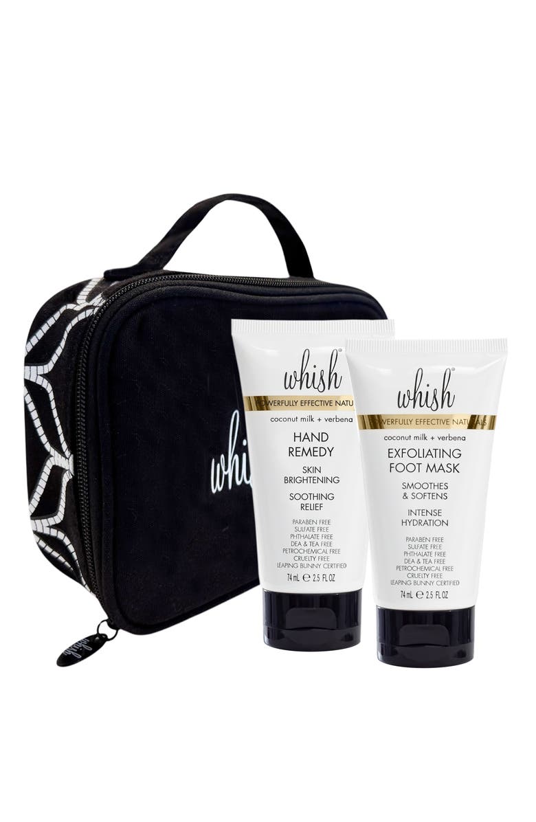 Whish Beauty Coconut Milk + Verbena Exfoliating Foot Mask and Hand Remedy Set, Main, color, 