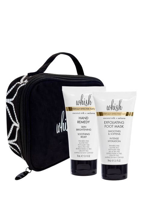 Coconut Milk + Verbena Exfoliating Foot Mask and Hand Remedy Set