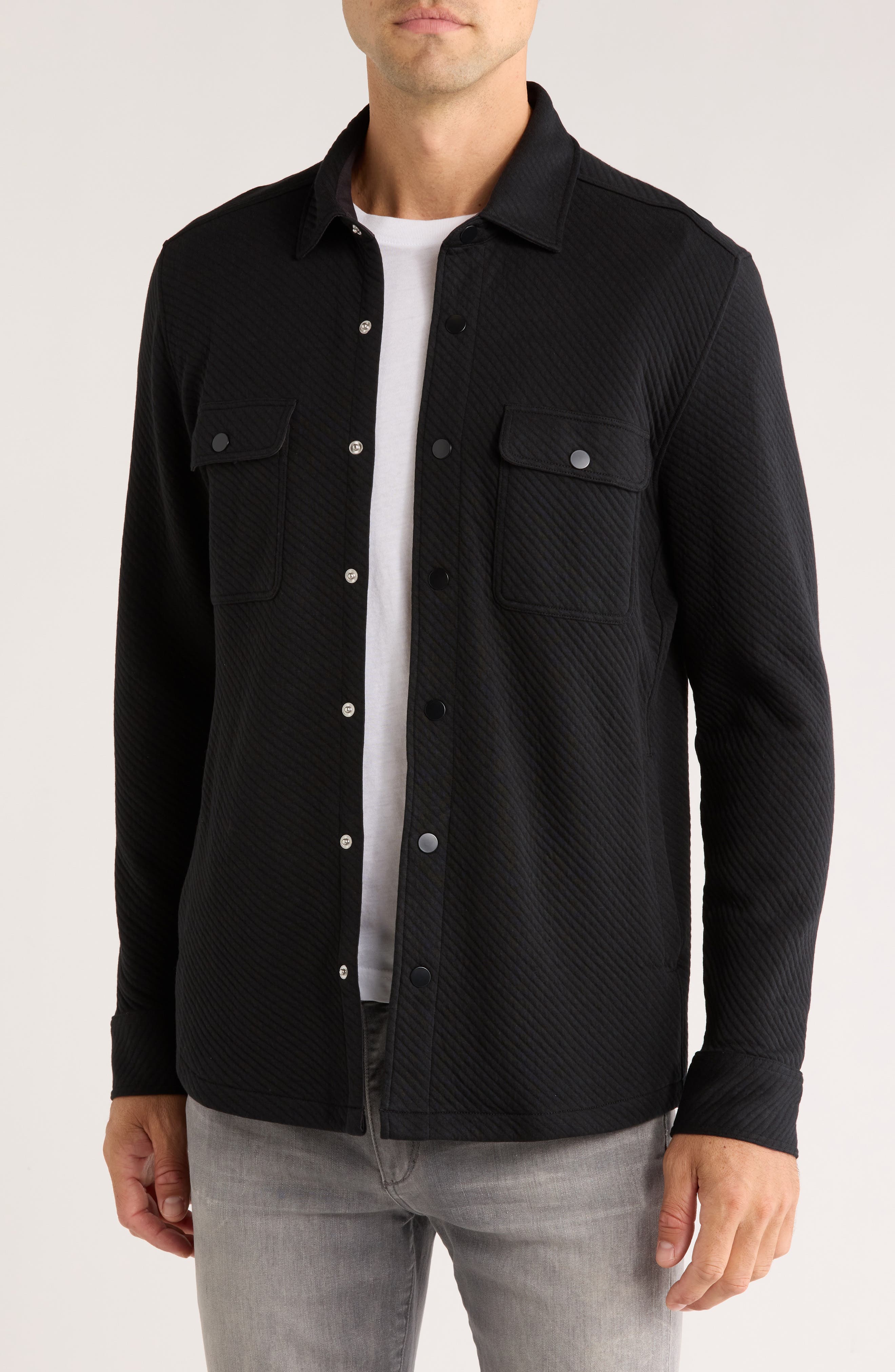 David Donahue Quilted Cotton Overshirt