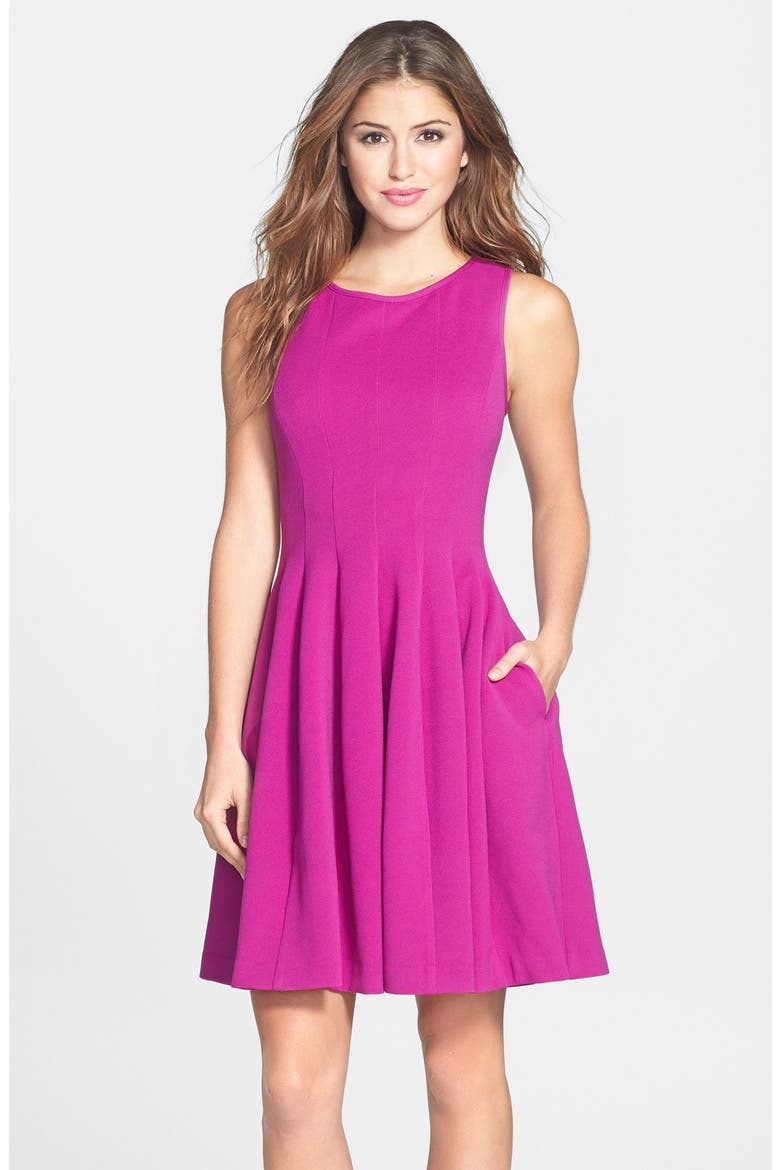 Textured Fit & Flare Dress, Main, color, LIGHT PURPLE