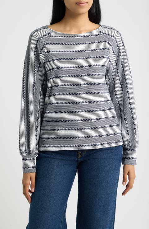 Raglan Stripe Knit Top