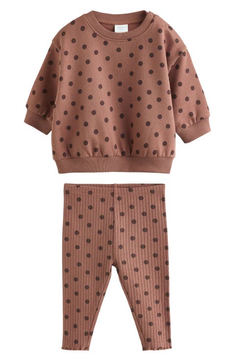 Kids' Polka Dot Sweatshirt & Pants Set