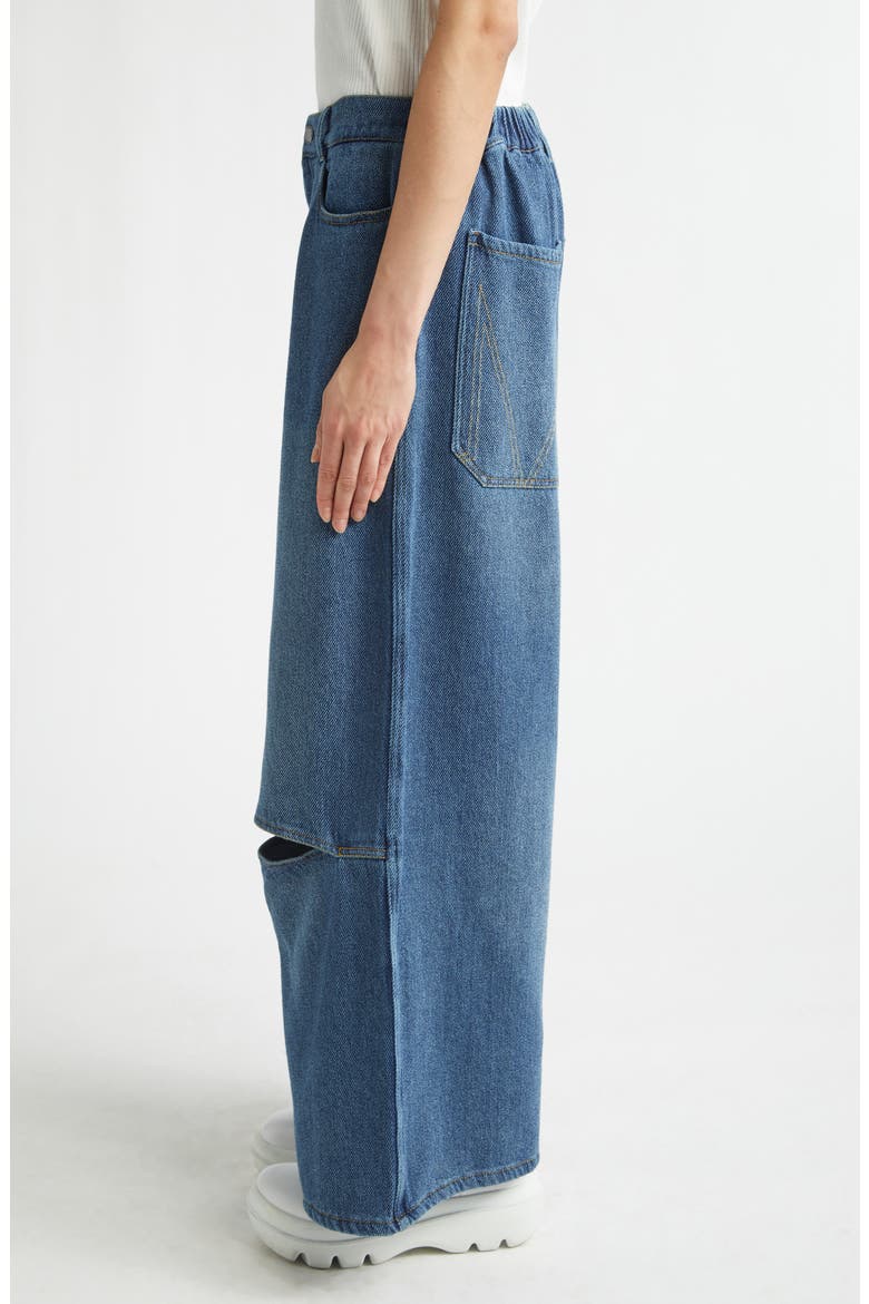 Cutout Wide Leg Jeans, Alternate, color, BLUE