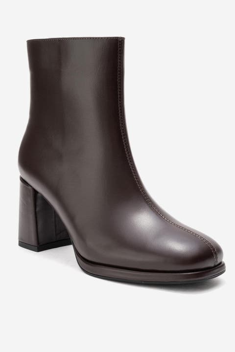 Napoli Leather Block Heel Boot (Women)