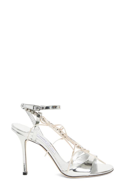 Jimmy Choo Lula Ankle Strap Sandal In Silver