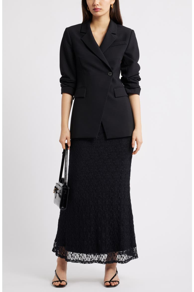 Sheer Lace Maxi Skirt, Alternate, color, BLACK
