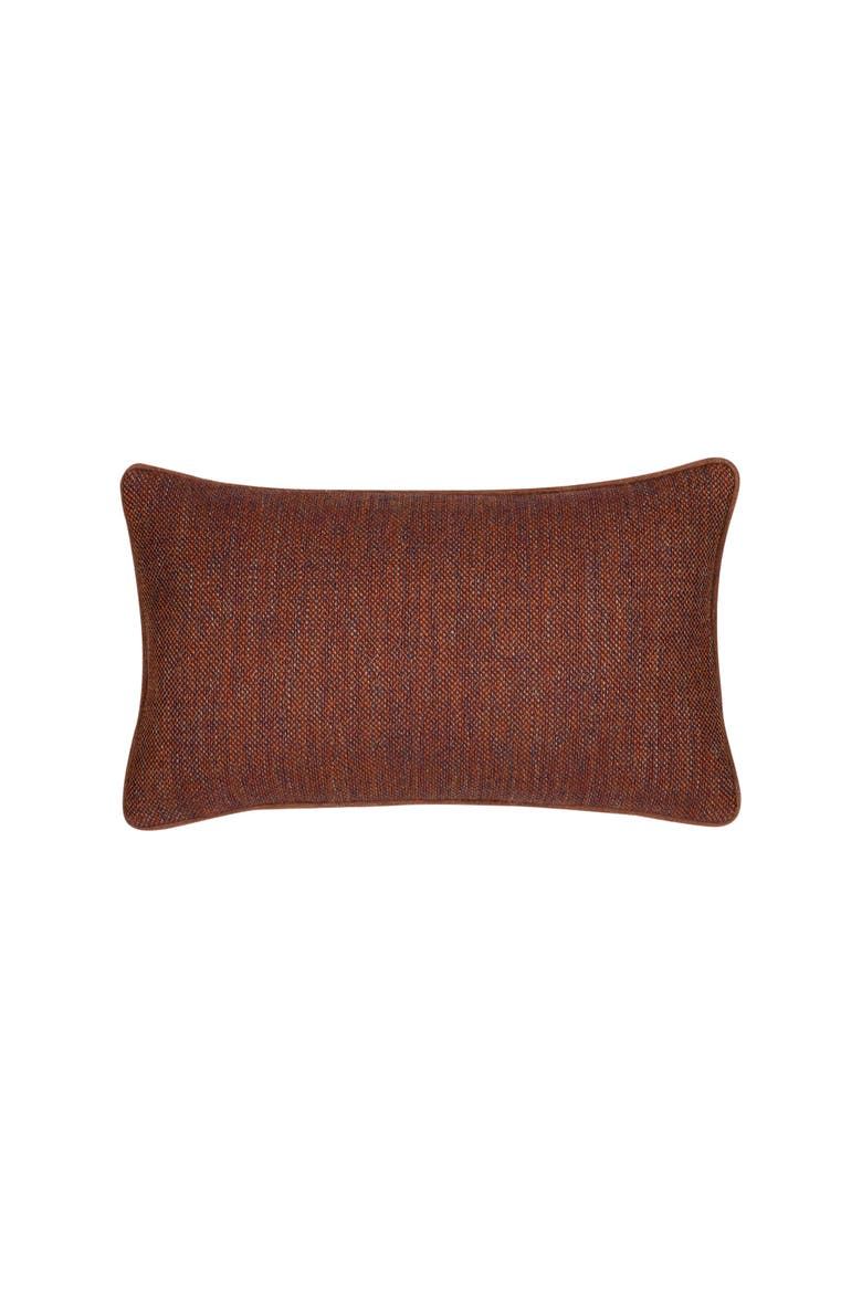 Ember Weave Earth-Toned Dimensional Indoor & Outdoor Woven Accent Pillow & Insert, Main, color, Ember