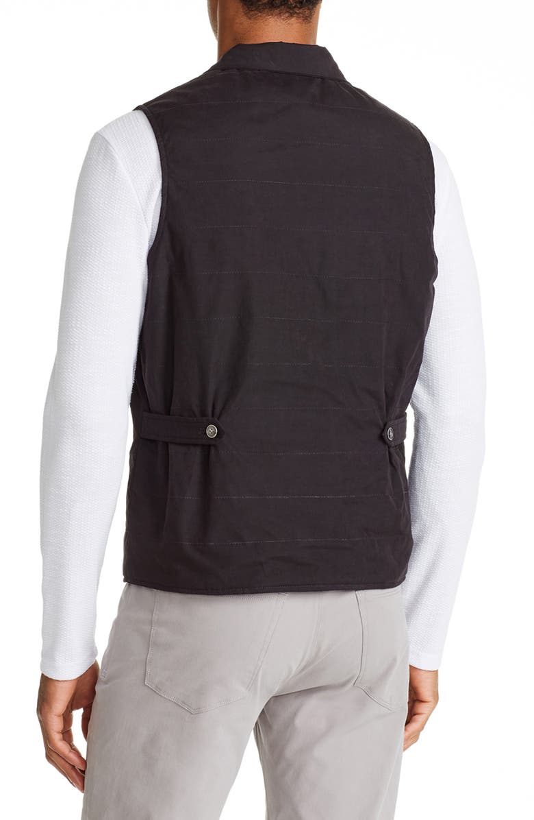 W.R.K Malta Slim Fit Quilted Button-Up Vest, Alternate, color, Black