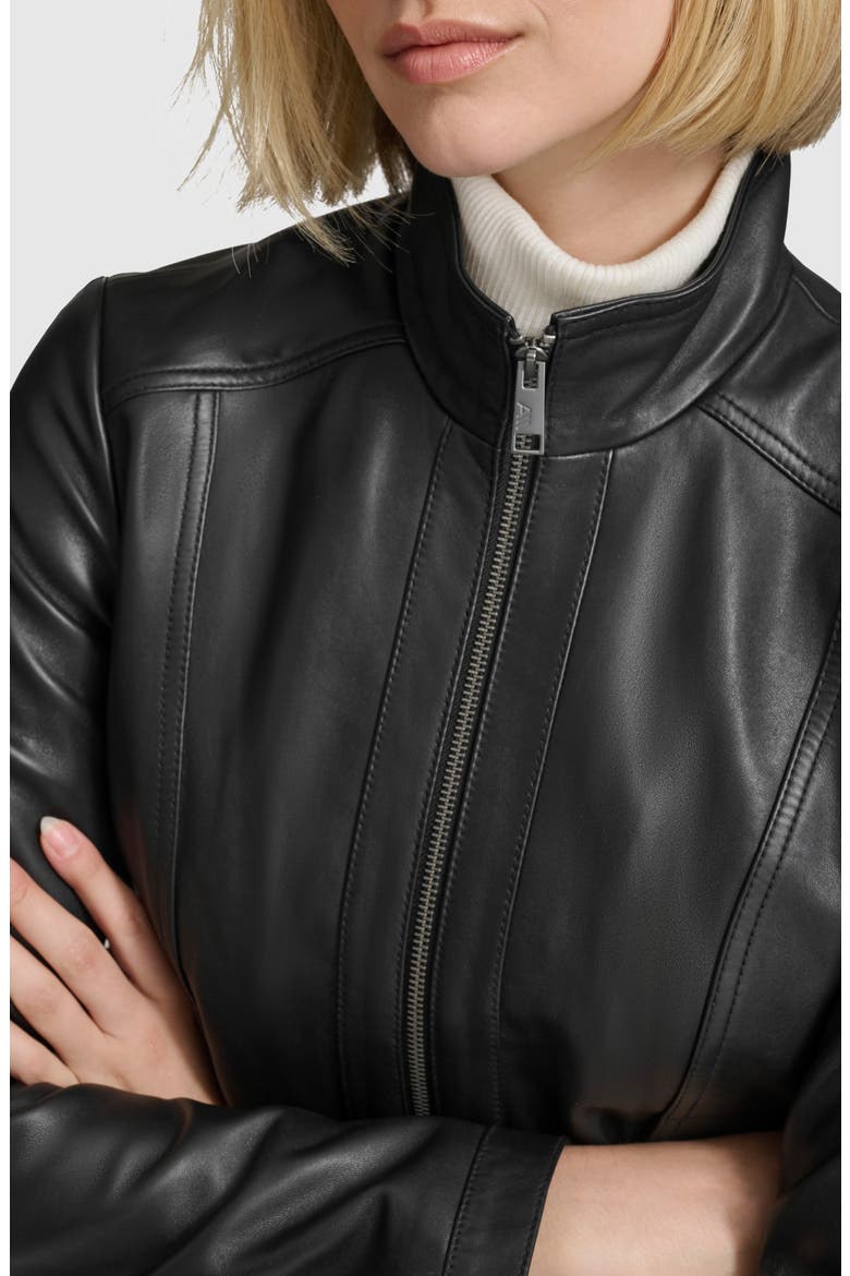 Rowan Leather Racer Jacket, Alternate, color, BLACK