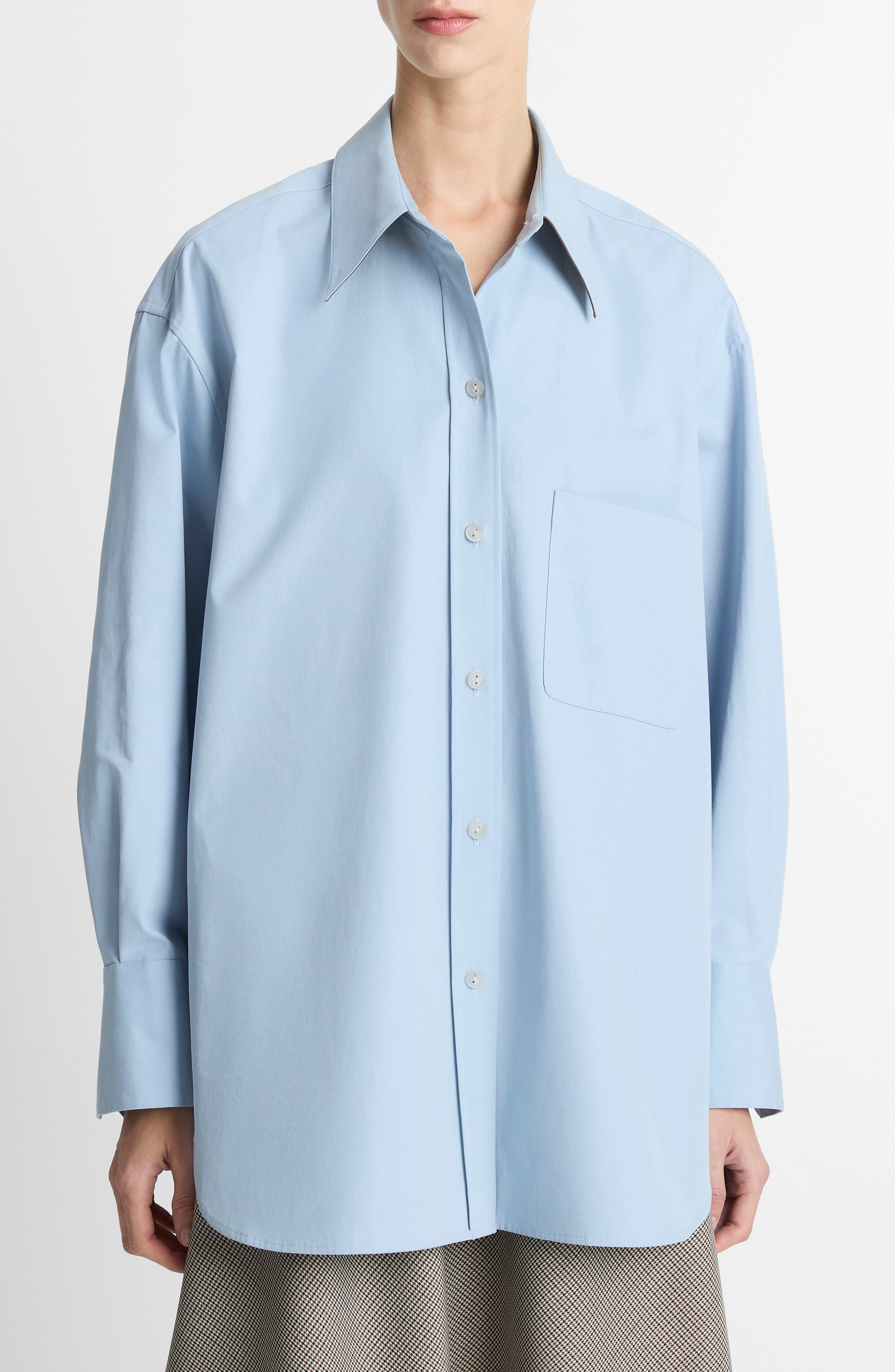 Vince Oversize Cotton Button-Up Shirt
