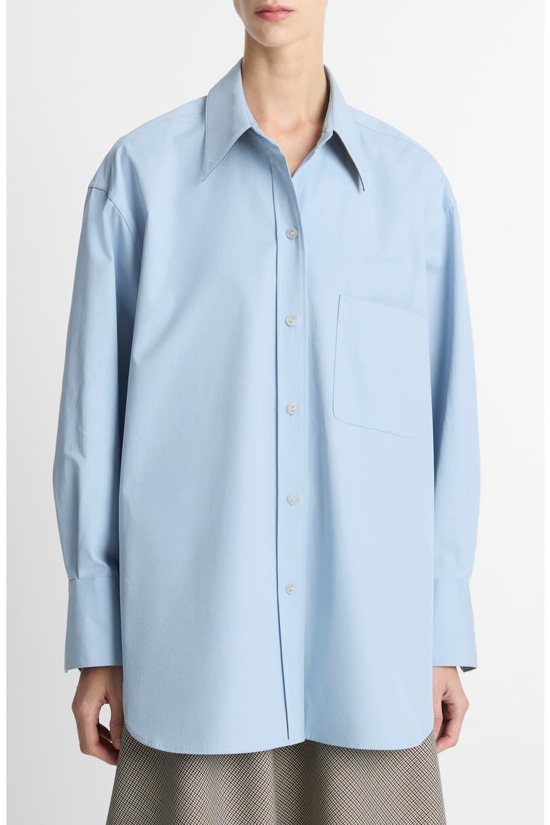 Oversize Cotton Button-Up Shirt, Main, color, AMALFI