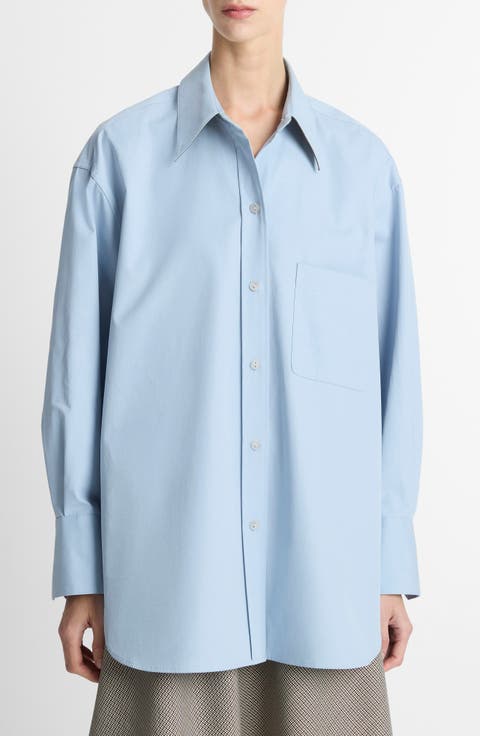 Oversize Cotton Button-Up Shirt