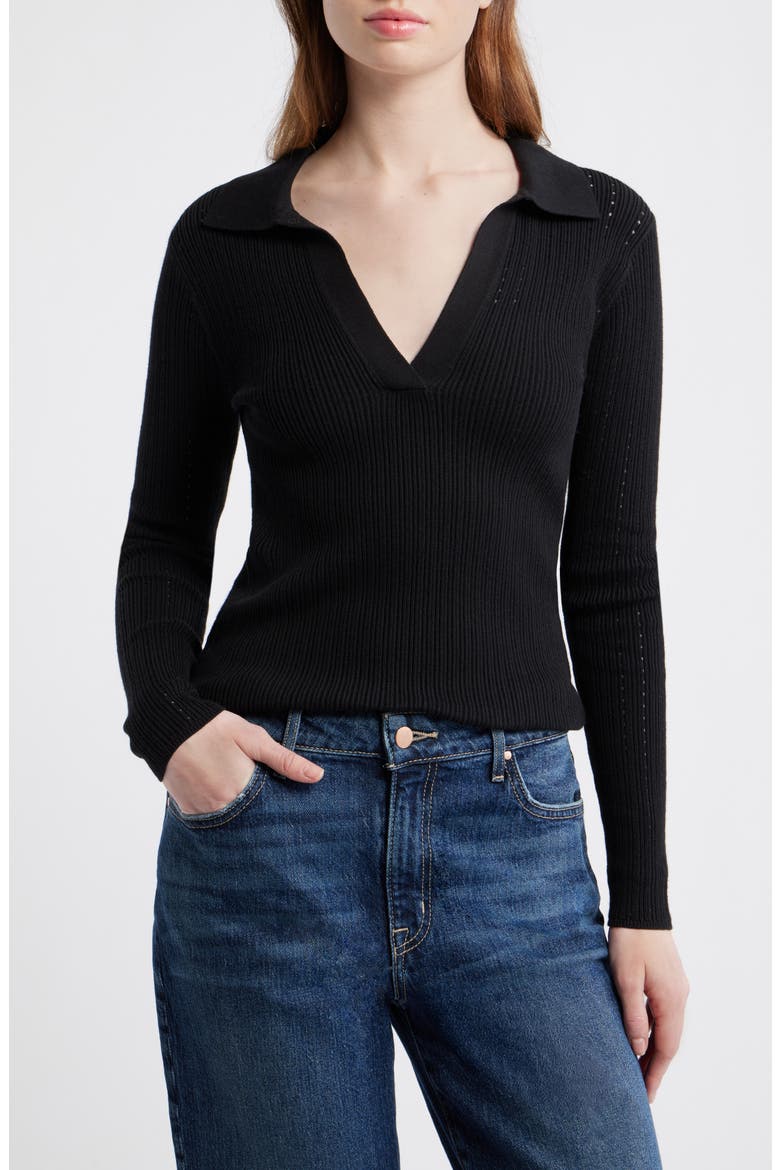 Johnny Collar Sweater, Main, color, JET BLACK