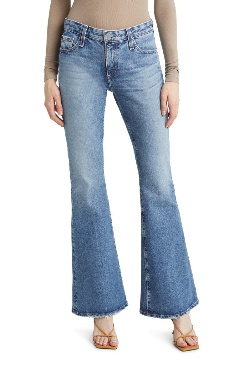 Angeline Mid Rise Flare Jeans, Main, color, 16 YEARS CUPOLA