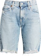 AG Nikki Ripped Denim Bermuda Shorts