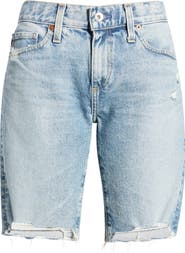 AG Nikki Ripped Denim Bermuda Shorts