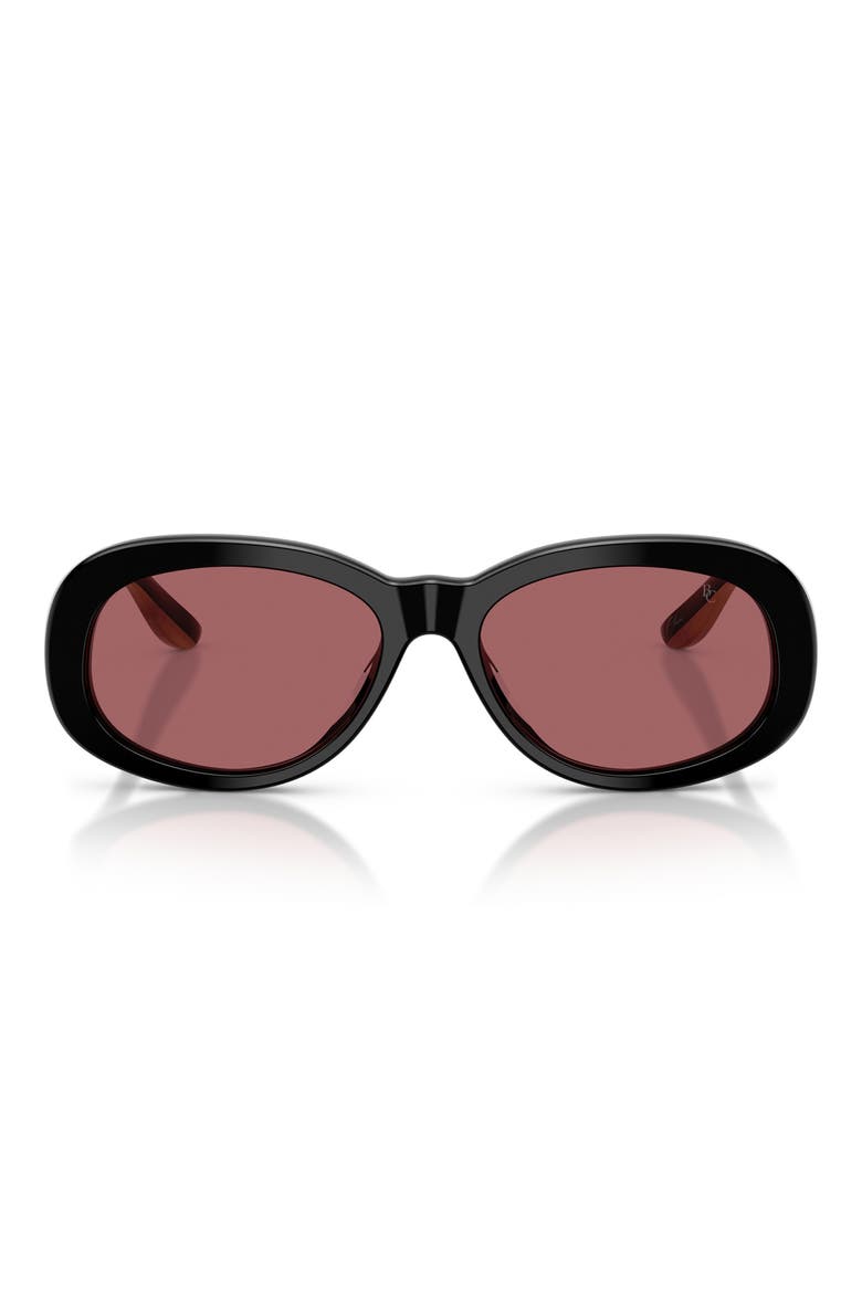 Claire 55mm Polarized Irregular Sunglasses, Main, color, BLACK