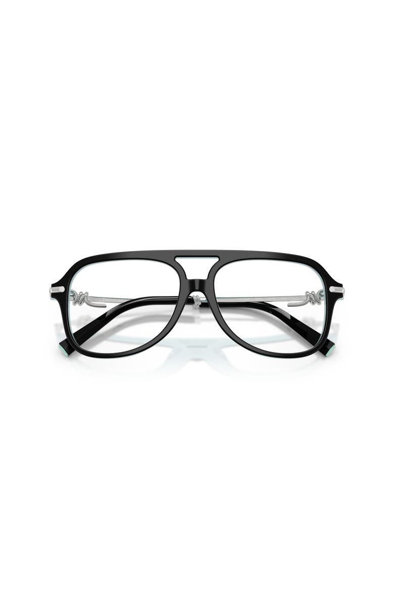 Tiffany & Co. 56mm Pilot optical glasses, Alternate, color, Black
