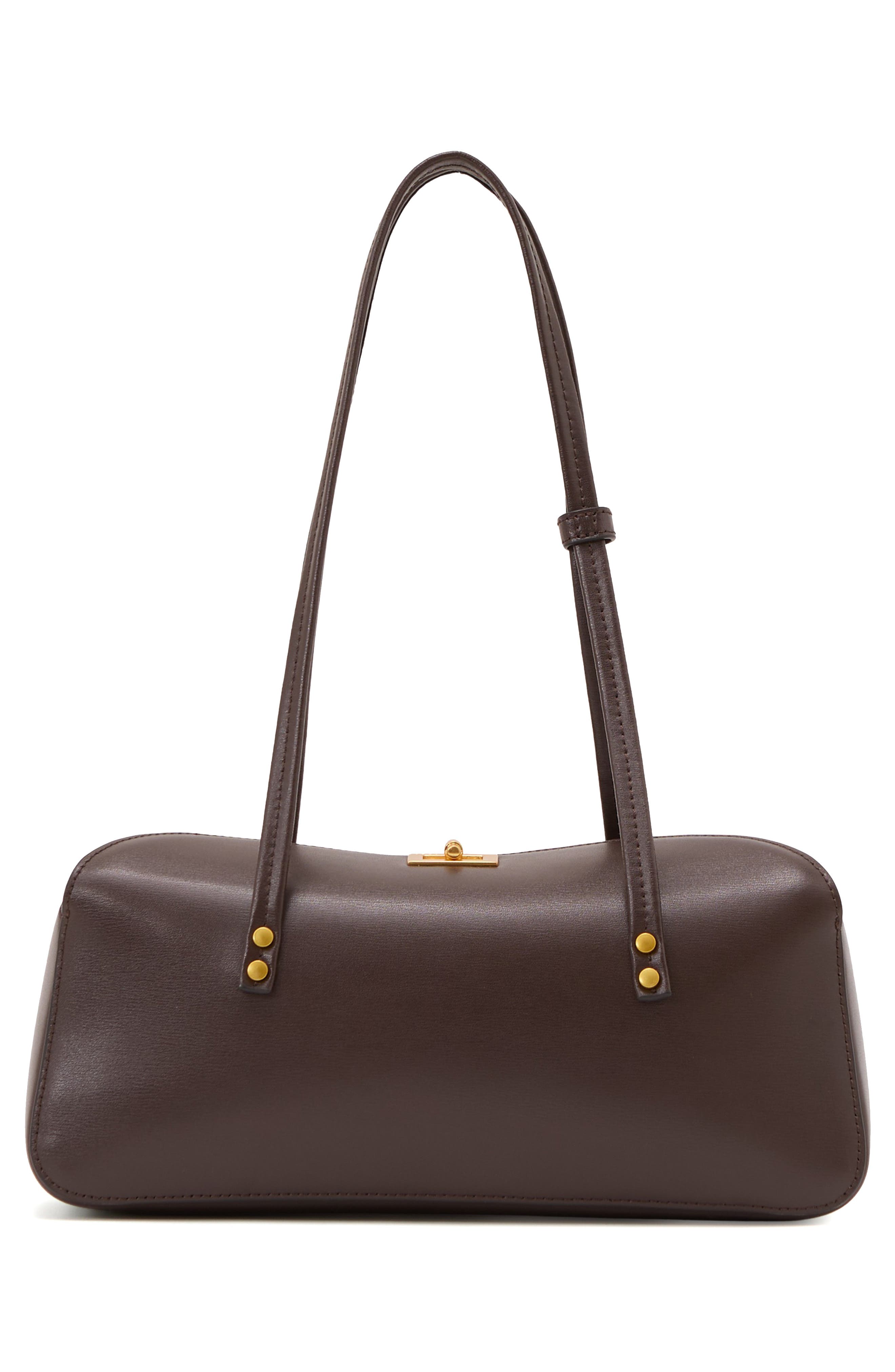 Reiss Devora Leather Shoulder Bag, Alternate, color, Chocolate