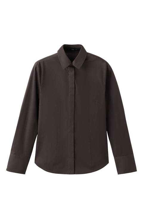 Slim Fit Stretch Poplin Button-Up Shirt