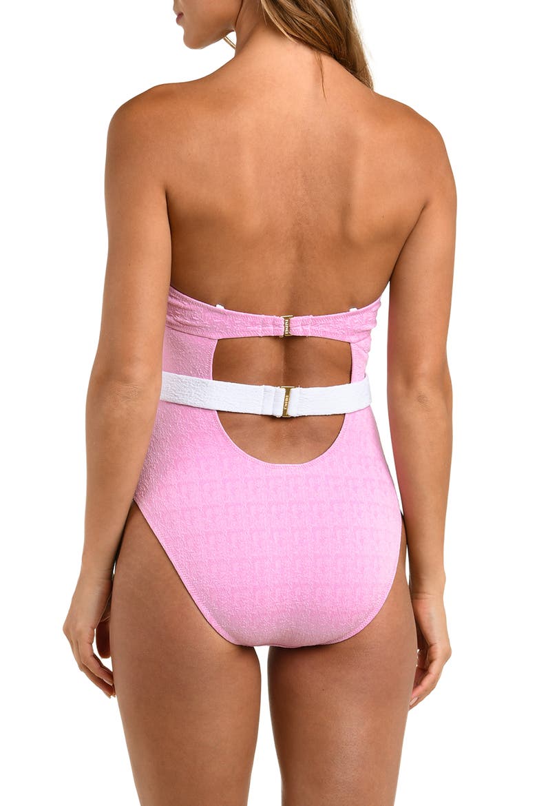 Amie Colorblock Jacquard One-Piece Swimsuit, Alternate, color, BLUSH
