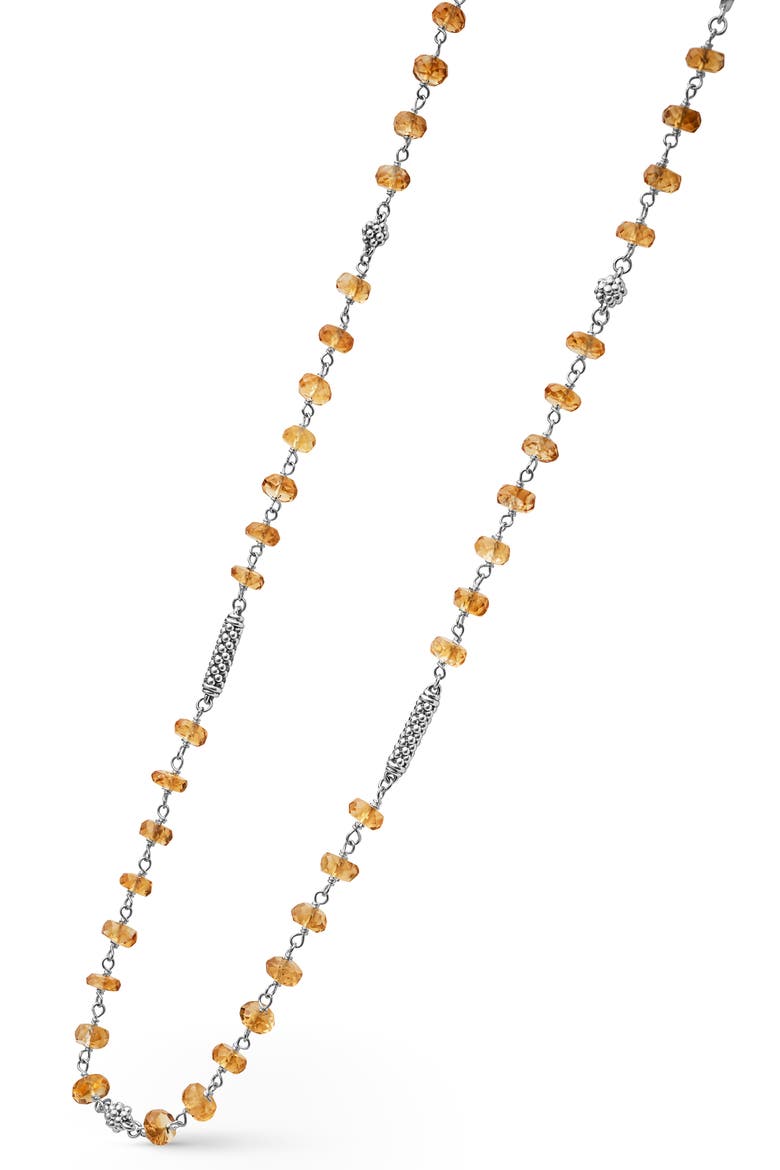 Caviar Icon Beaded Citrine Toggle Necklace, Alternate, color, CITRINE