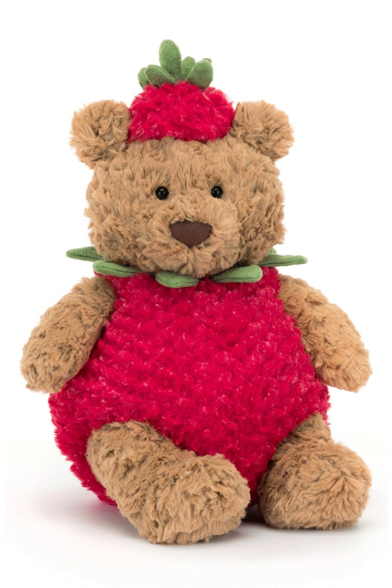 Bartholomew Bear Strawberry Stuffed Animal, Main, color, RED/BROWN
