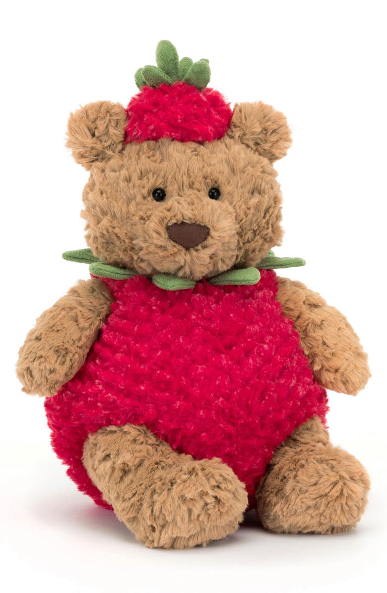 Jellycat Bartholomew Bear Strawberry Stuffed Animal, Main, color,