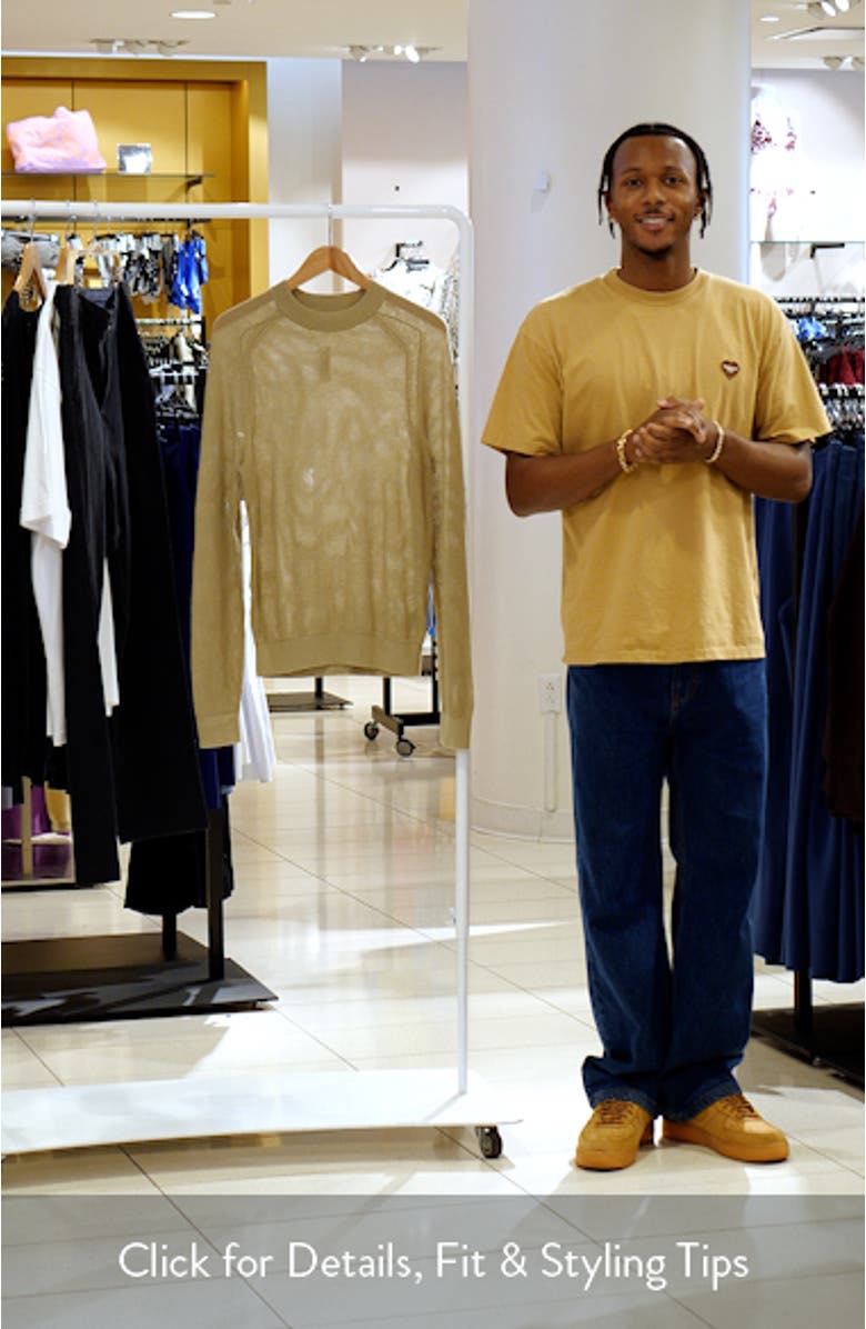 Mesh Knit Crewneck Sweater, sales video thumbnail