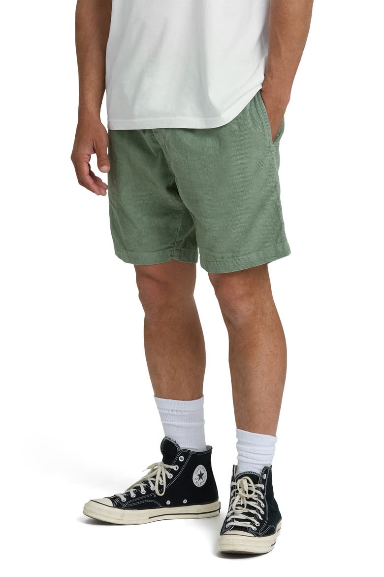 Larry Layback Cotton Corduroy Shorts, Alternate, color, MOSS