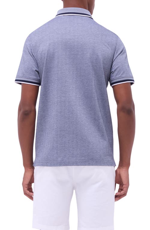 Bugatchi Speckled Bird's Eye Cotton Polo In Navy