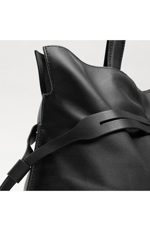 Sam Edelman Large Poppy Drawstring Leather Crossbody Bag In Black